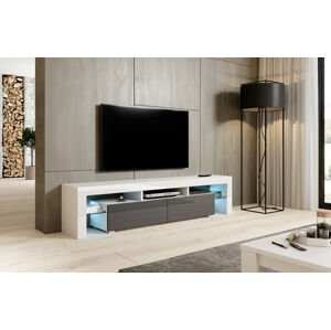 Televizní stolek Toro 200 Barva nábytku: Bílý mat/šedý lesk