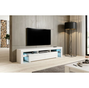 Televizní stolek Toro 200 Barva nábytku: Bílý mat/bílý lesk