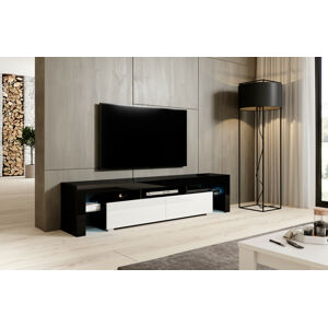 Televizní stolek Toro 200 Barva nábytku: Černý mat/Bílý lesk