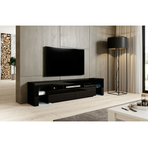 Televizní stolek Toro 200 Barva nábytku: Černý mat/Černý lesk