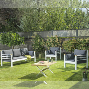 Zahradní nábytek set KAPPIS 3+1+1 bílá antracit