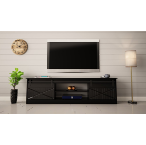 Televizní stolek Granero Barva: Černý/černý lesk