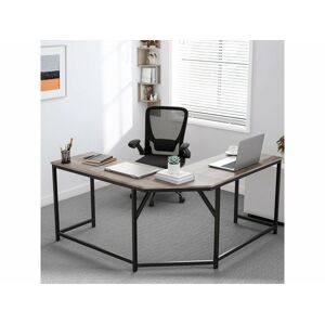 Rohový kancelářský stůl šedé dřevo 149 x 75 x 149 cm