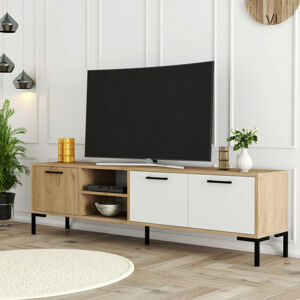 Televizní stolek AURORA dub bílý