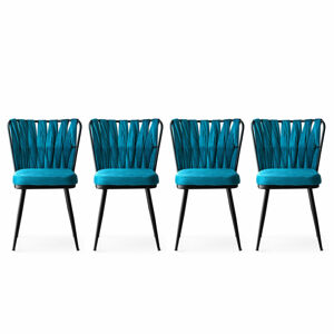 Sada jídelních židlí 158 černá modrá