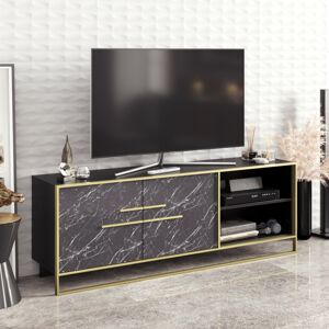 Televizní stolek POLKA zlatý černý