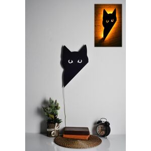 Nástěnná dekorace CAT s LED osvětlením žlutá