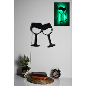 Nástěnná dekorace WINE GLASSES s LED osvětlením zelená