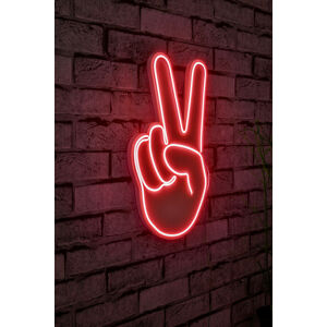 Nástěnná dekorace s LED osvětlením VICTORY SIGN červená