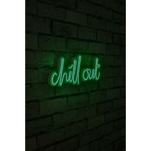 Nástěnná dekorace s LED osvětlením CHILL OUT zelená
