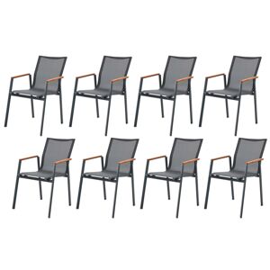 Set zahradních židlí 8 ks NEXT CHAIR antracit