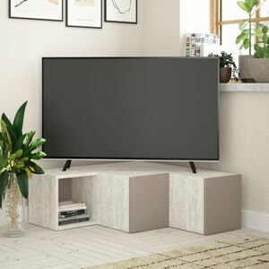 Televizní stolek COMPACT bílý mocca