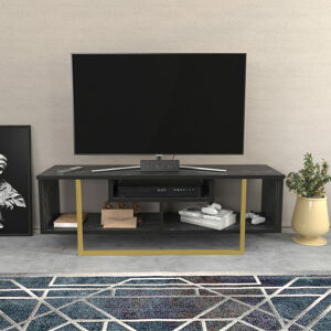 Televizní stolek ASAL černý zlatý