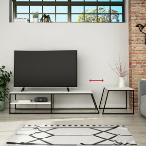 Televizní stolek PAL bílý černý