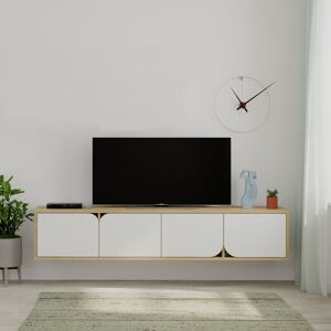 Televizní stolek SPARK bílý dub